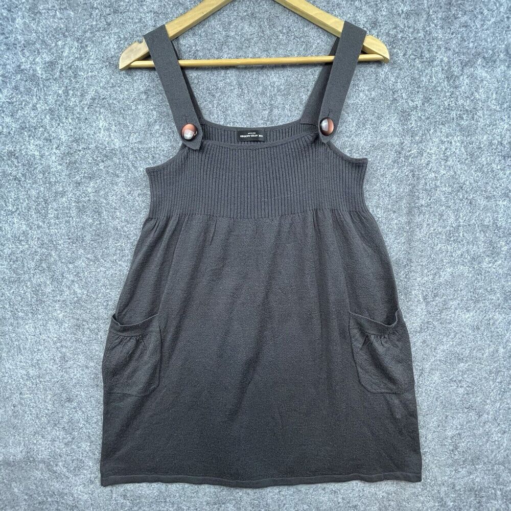 Nice Claup One After Another Dress Womens Medium Grey Knit Jumper Pinafore